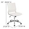 Merrick Lane Corrina Ergonomic Swivel Office Chair Ribbed Back and Seat Mid-Back Armless Computer Desk Chair with Metal Base